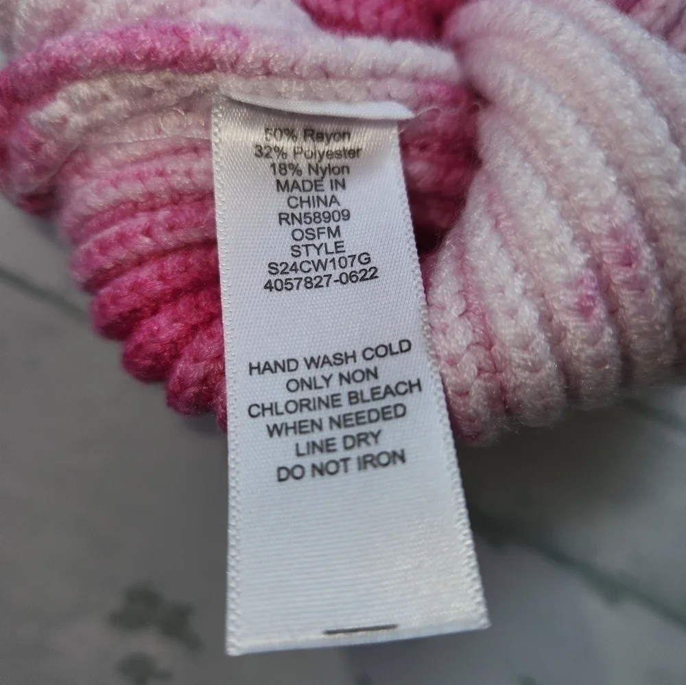 Gianni Bini NWT Girls Pink White Tie Dye Hat One Size